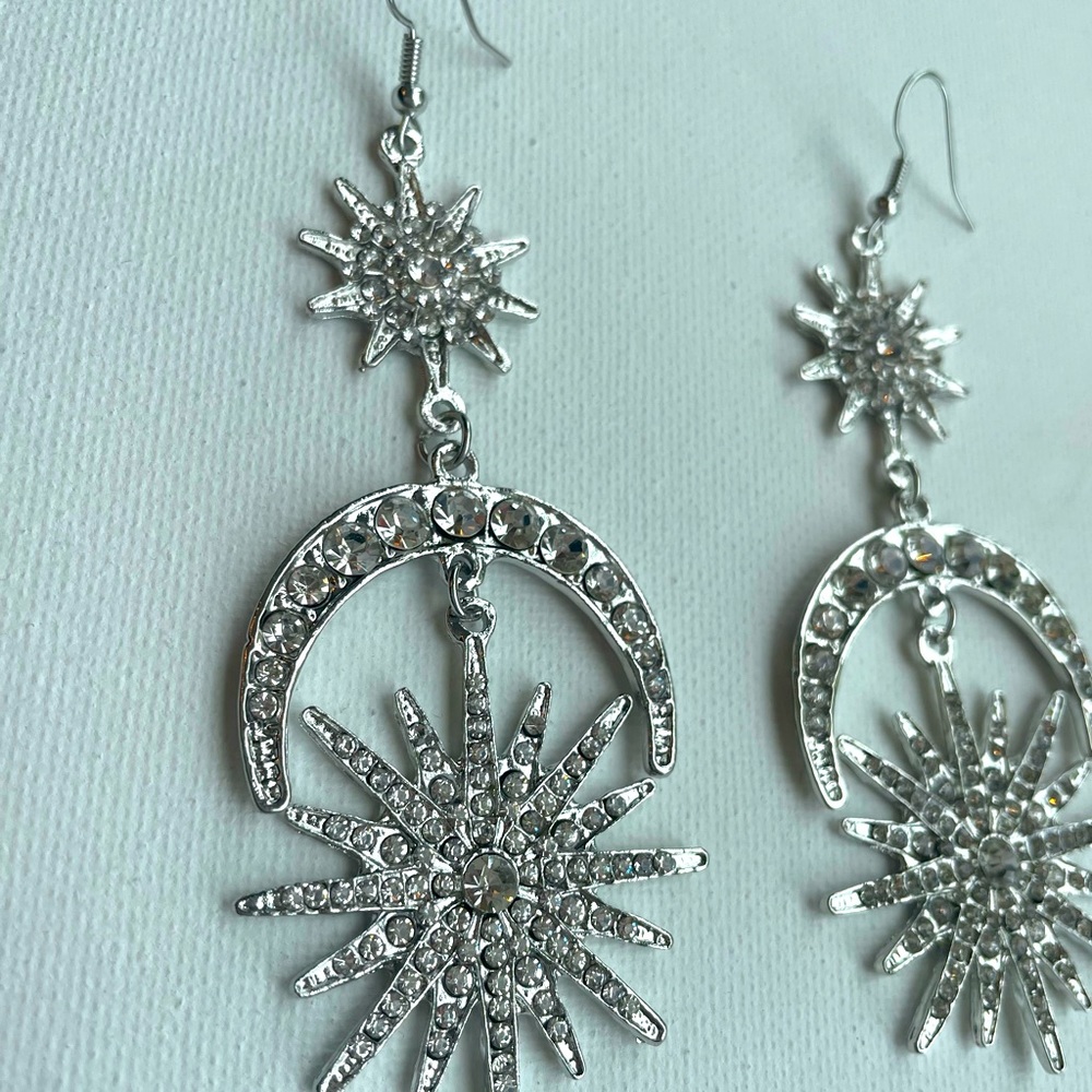 Silver Fp Celestial Statement Earrings - image 5